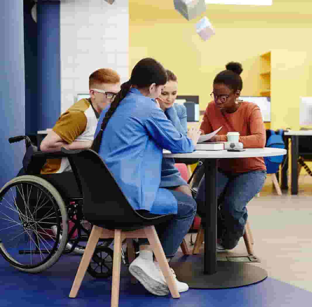 Group of students studying on Georgia Tech campus