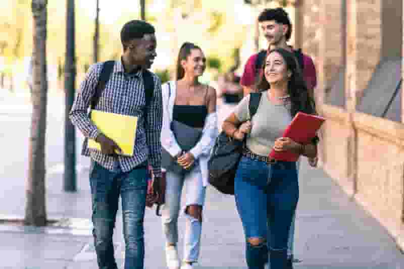 HERE Atlanta residents walking to class