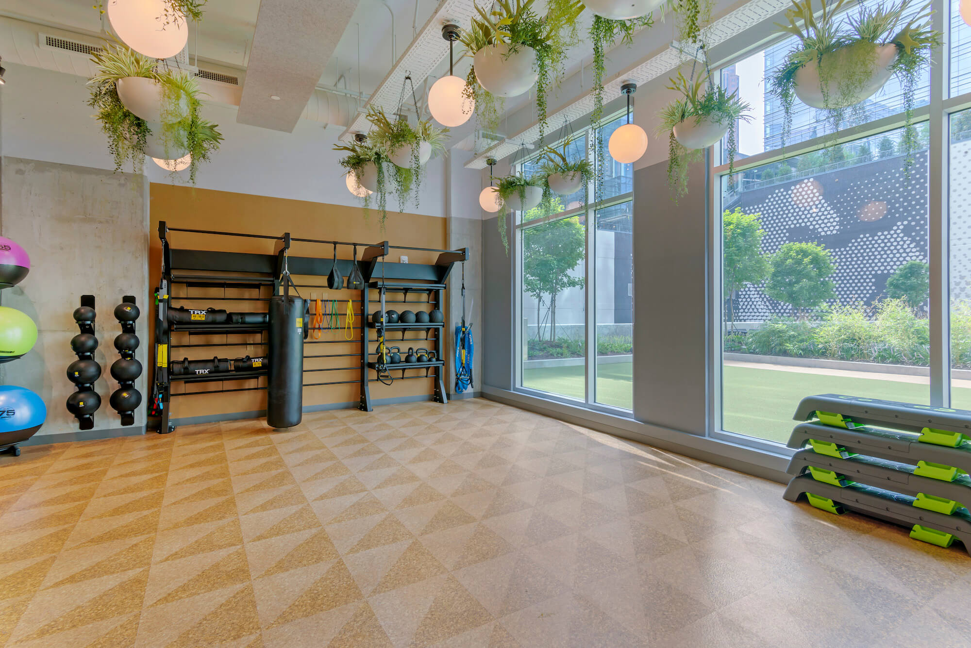 HERE Atlanta fitness center with flex room