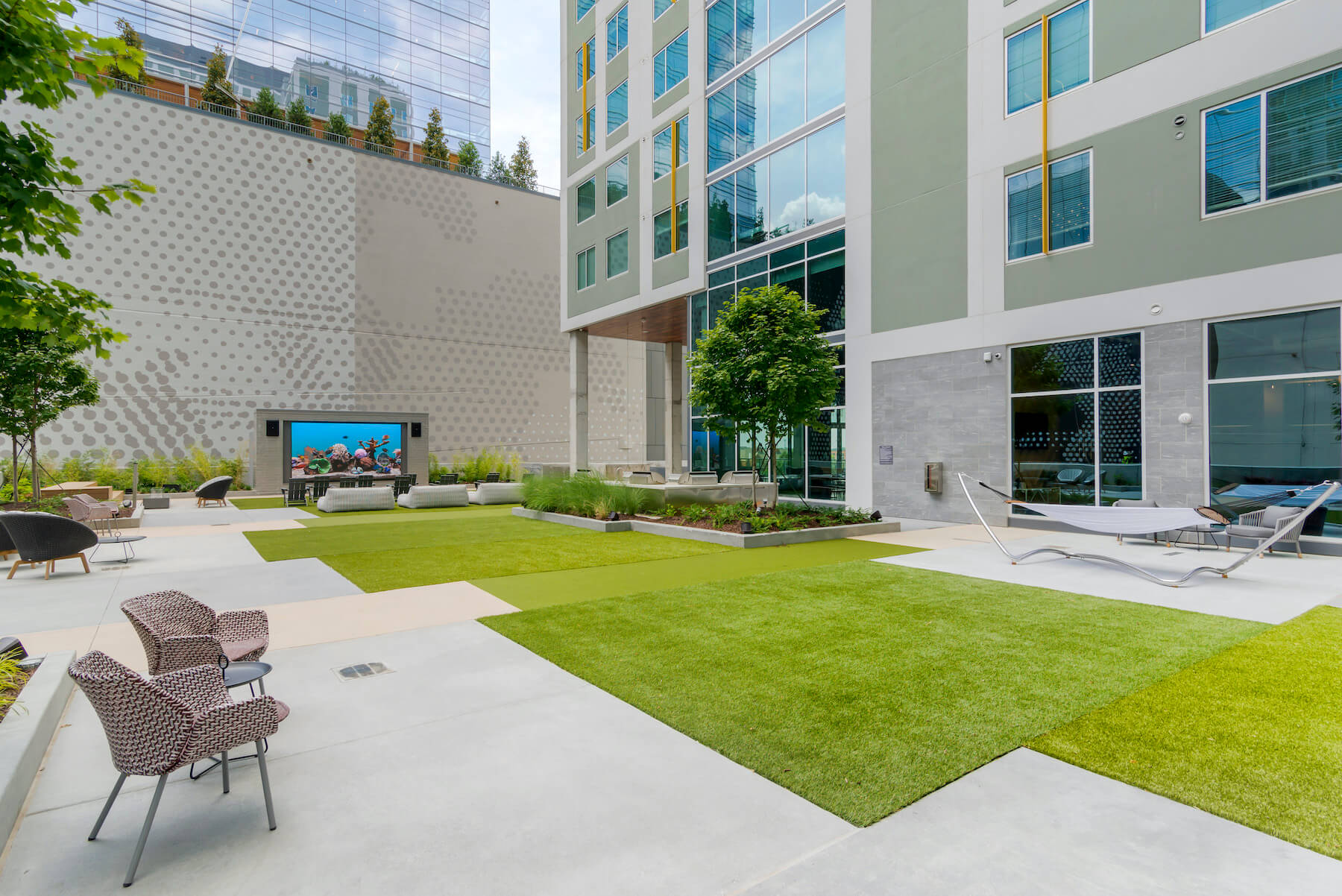 Outdoor student courtyard and lounge in Atlanta, Georgia