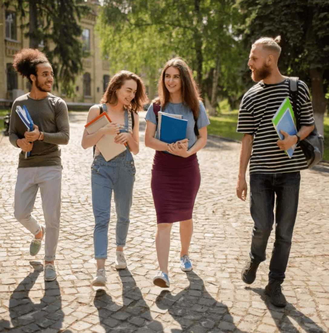 Georgia Tech students walking to campus