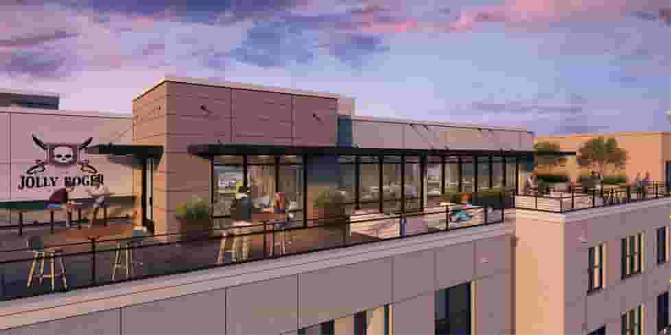 Aerial view of the Sky Deck at The Jolly Roger