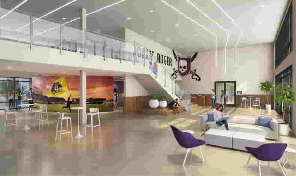 Residents relaxing throughout the Lobby Lounge at The Jolly Roger