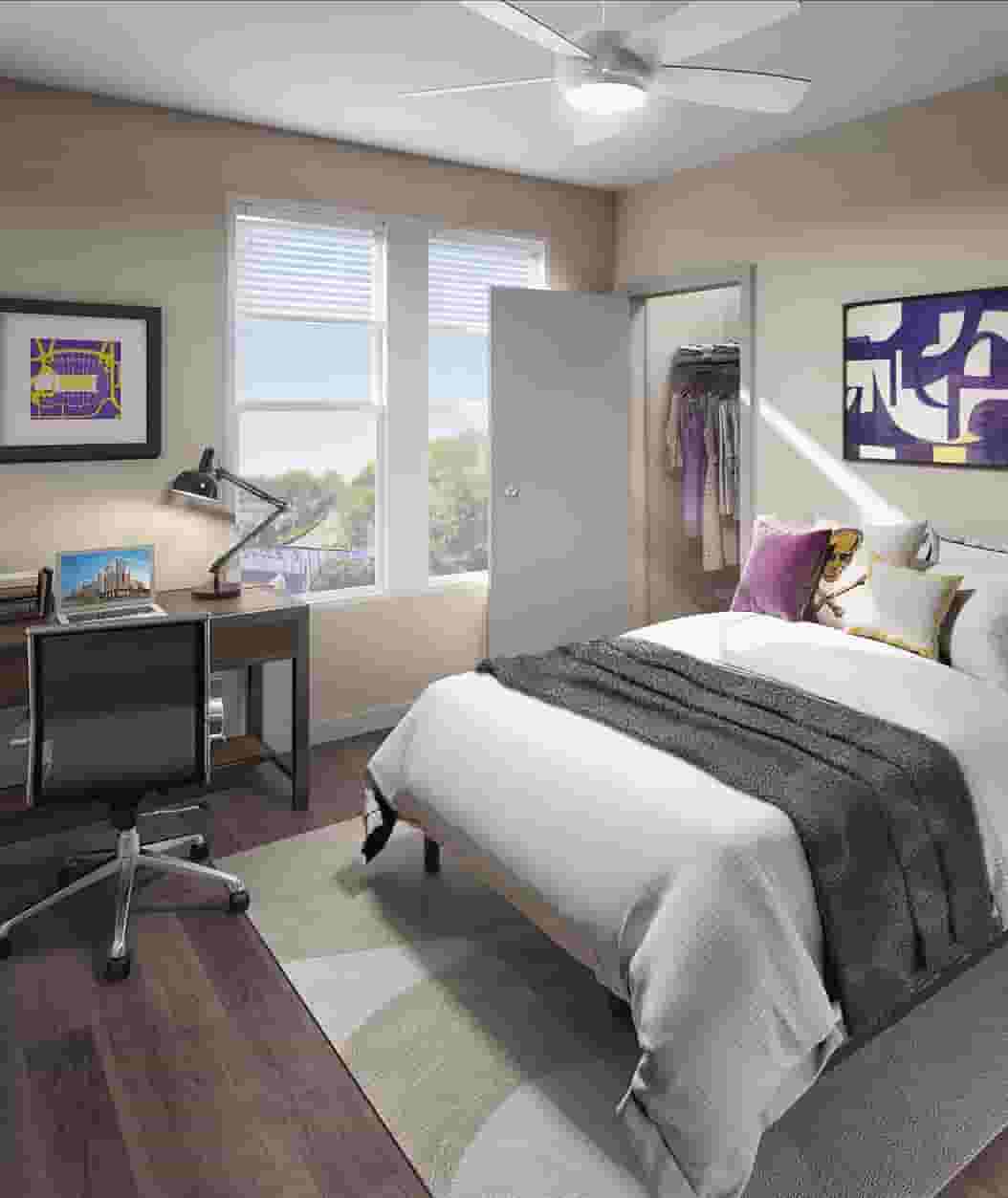 Bedroom at The Jolly Roger for ECU students