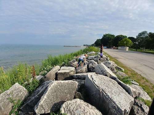 Lakeside view of Centennial Park