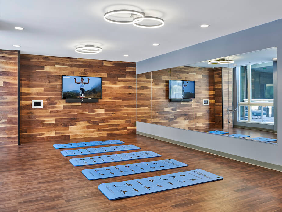 Courtyard with Lounge and Spa at The Link Evanston