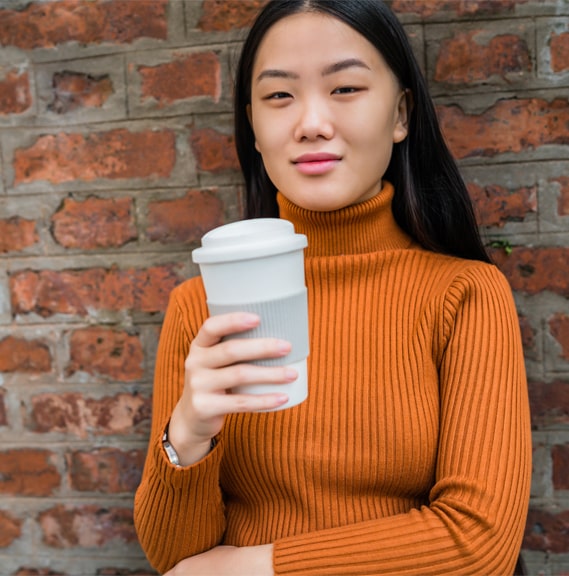University of Minnesota Student Drinking Coffee